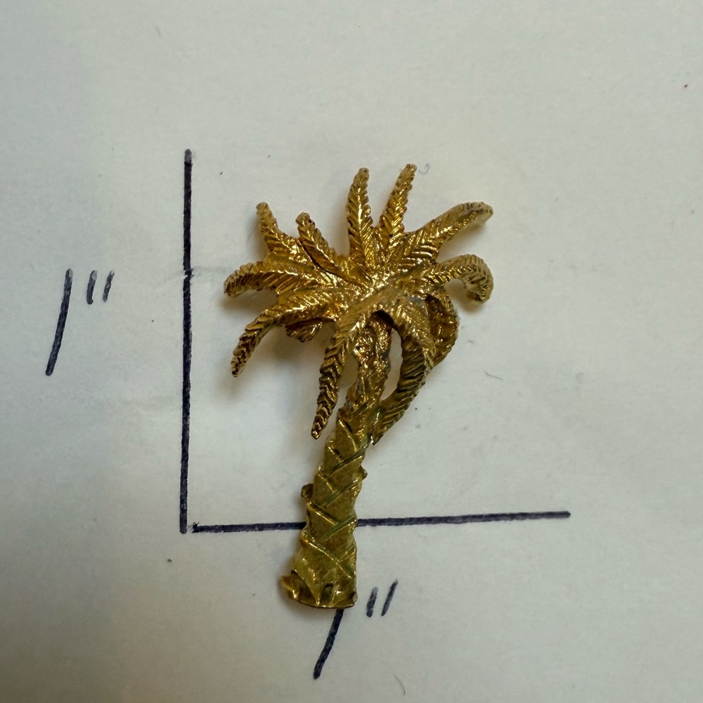 Gold Palm Tree Brooch pin